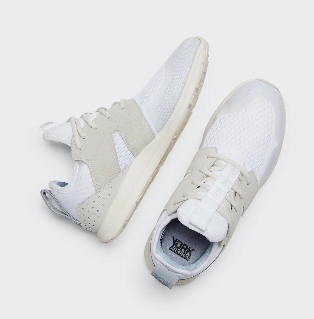 York Athletics Frank Trainer Womens 11 Mens 9.5 Bone White Casual Sneakers NIB